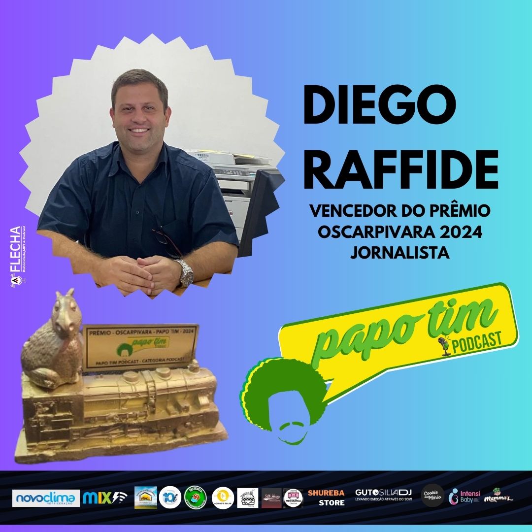 ​Diego Raffide conquista o prêmio de melhor jornalista em enquete do podcast Papo Tim