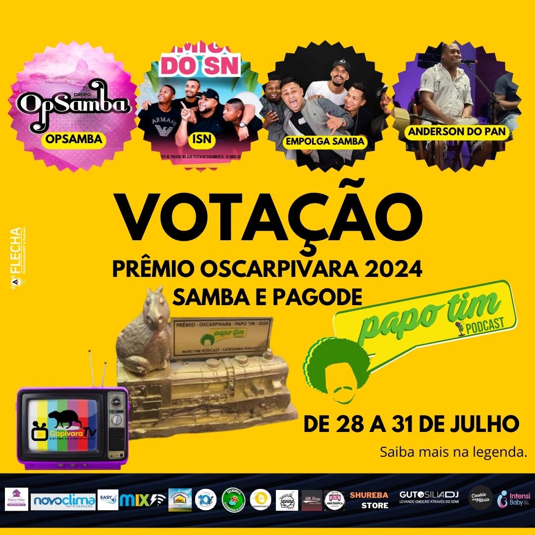 ​🎉 *Votação Aberta para o Prêmio Oscar Pivara 2024 – Categoria Samba e Pagode!* 🎉