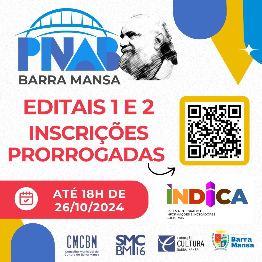 Inscrições Prorrogadas para os Editais 1 e 2 do PNAB: Novo Prazo até 26/10 às 18h!